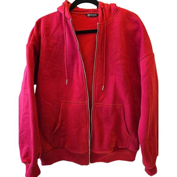 Red Zip Up Hoodie PrettyGarden MEDIUM - Picture 5 of 6